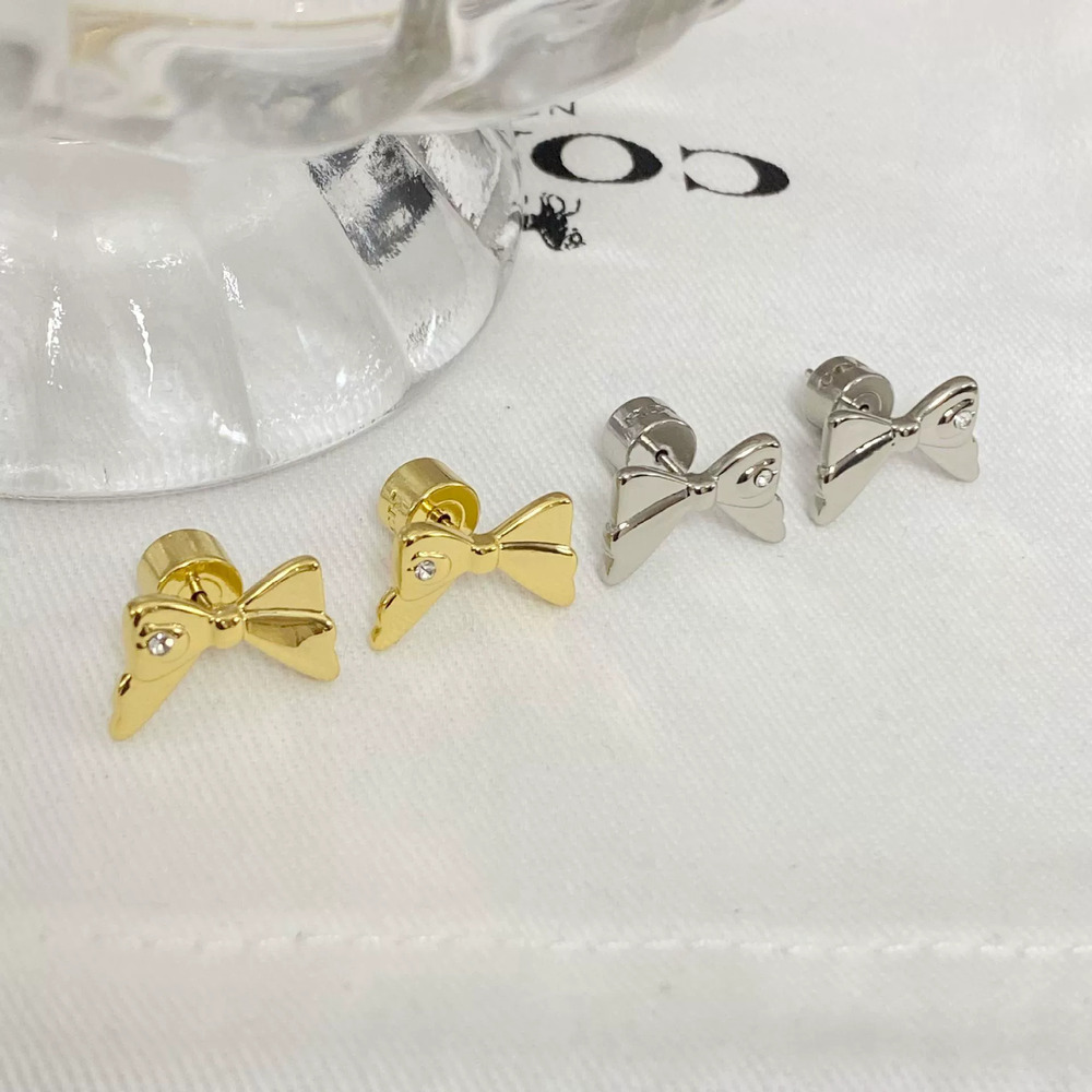 Coach Smooth Butterfly Earrings Metal Stud